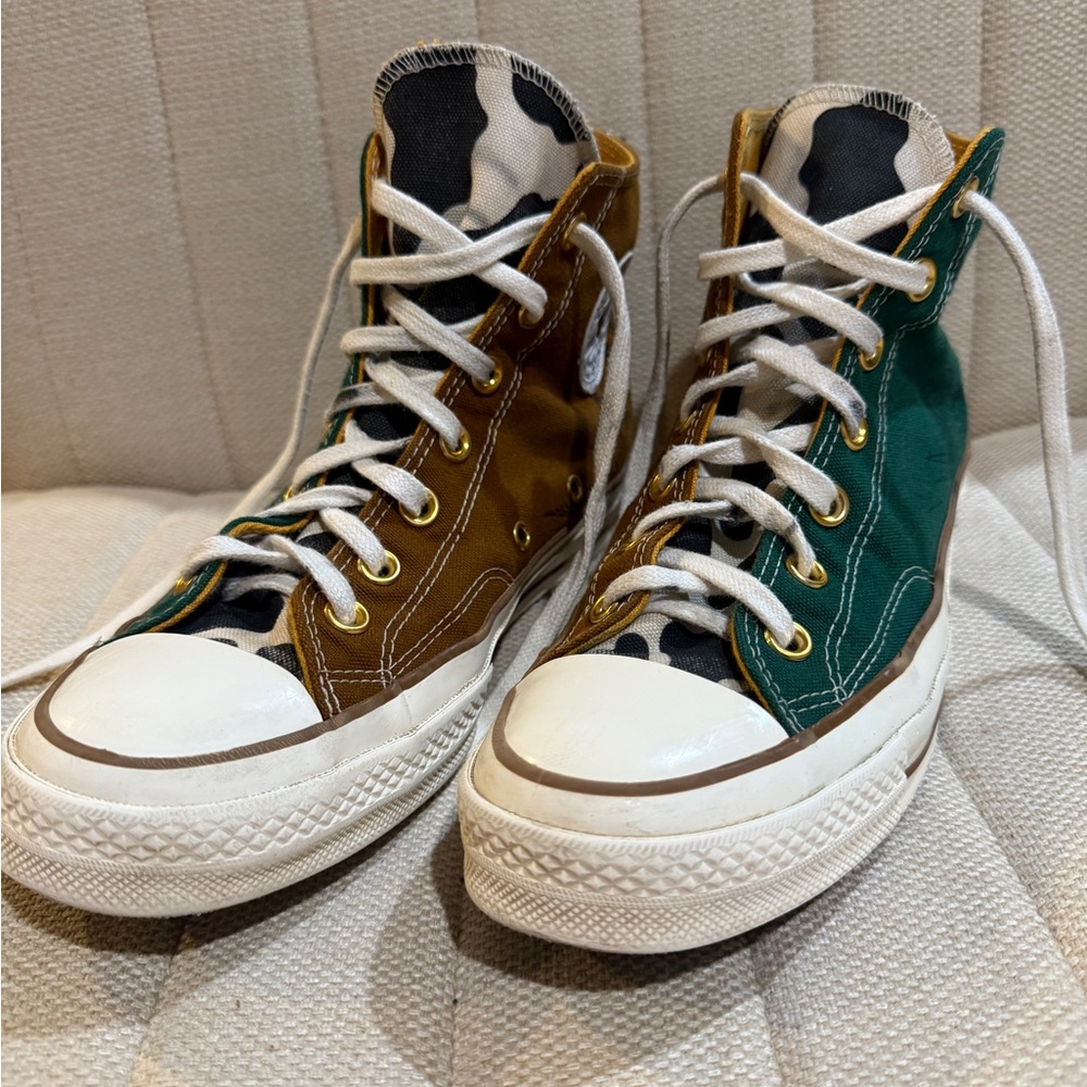 converse Two-Tone High-Top Sneakers with Camo Tongue